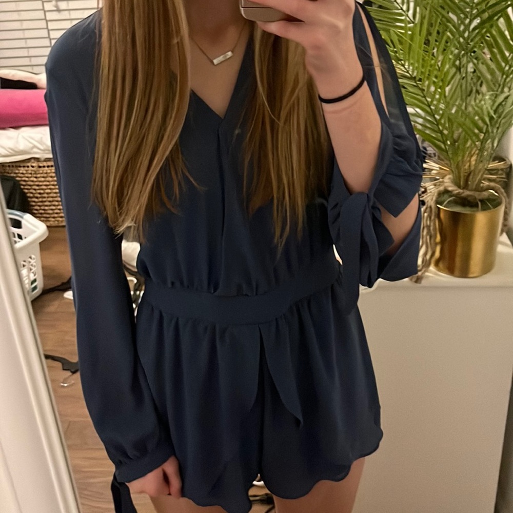 The Impeccable Pig Blue Romper Dress